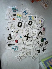 Fabric Decorative Peel & Stick Letters Lot of 70 Puffy 2" - 3" New!