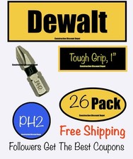 DeWalt BULK Lot of 26 New IMPACT RATED 1" Bit Tips Phillips 2 PH2 Tough Grip