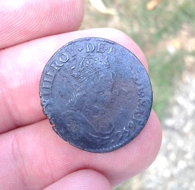 Monnaie royale liard de France Louis XIV 1656 A TB + - Photo 1/2