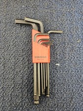  9 PIECE Bondhus Hex L-Wrenches Ball Point Tip, Long Length, Sizes 1.5-10mm
