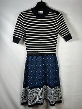 Red Valentino Striped And Patterned Fit And Flare Dress UK6