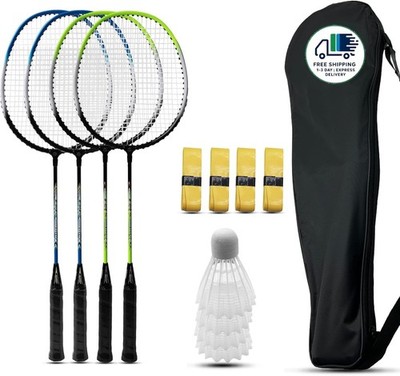 Juego de 4 raquetas de bádminton para jugar al aire libre en el patio