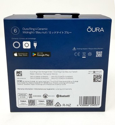 Oura Ring 4 Ceramic Midnight Size 6 - Smart Ring / Health Tracker