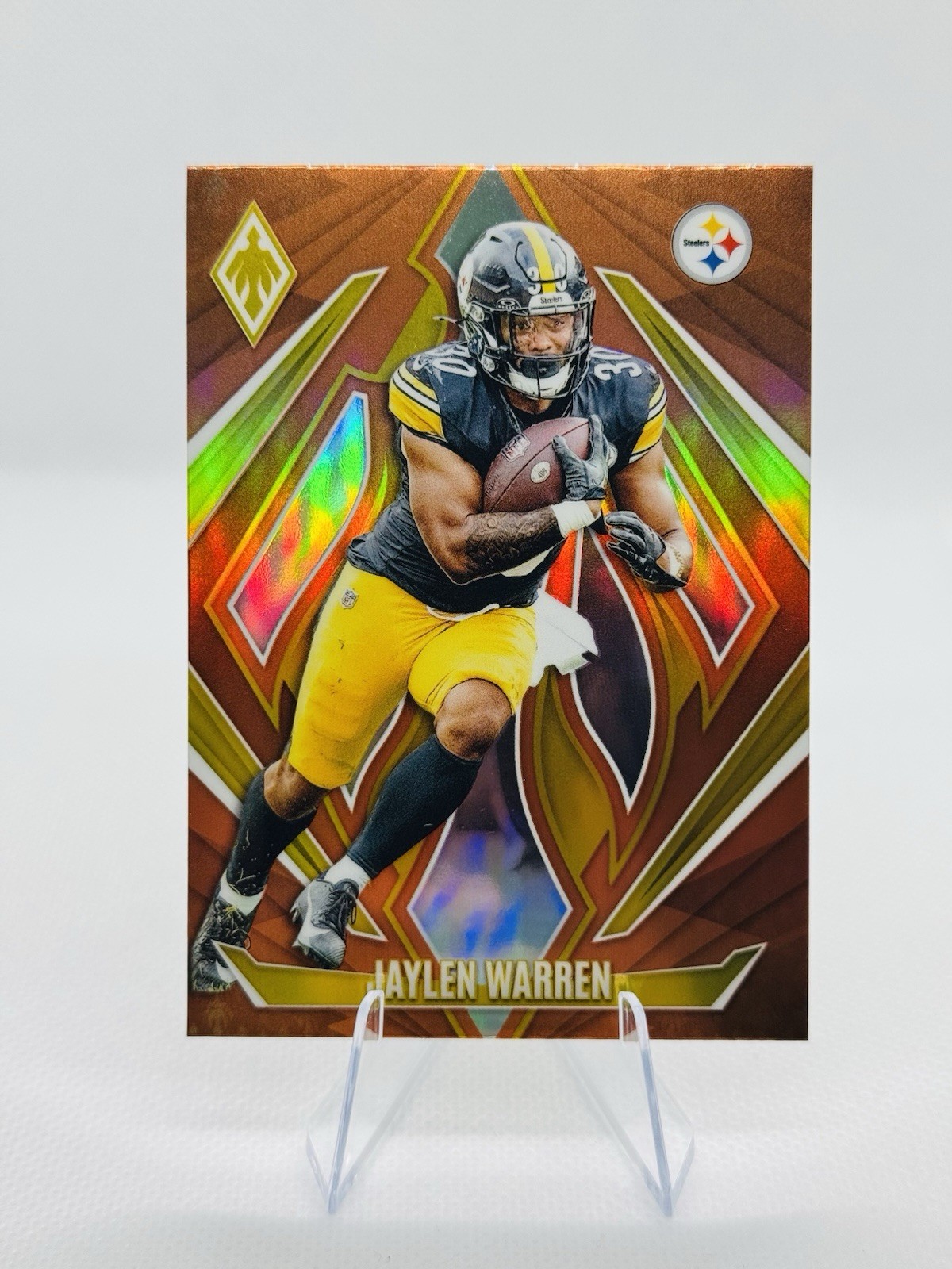 JAYLEN WARREN 2024 Panini Phoenix Orange Holo Prizm #77 Pittsburgh Steelers