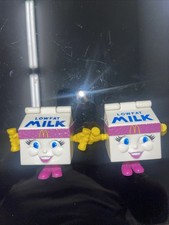 Vintage McDonalds Happy Meal Toys Changeables Low-fat Milk Carton 1993