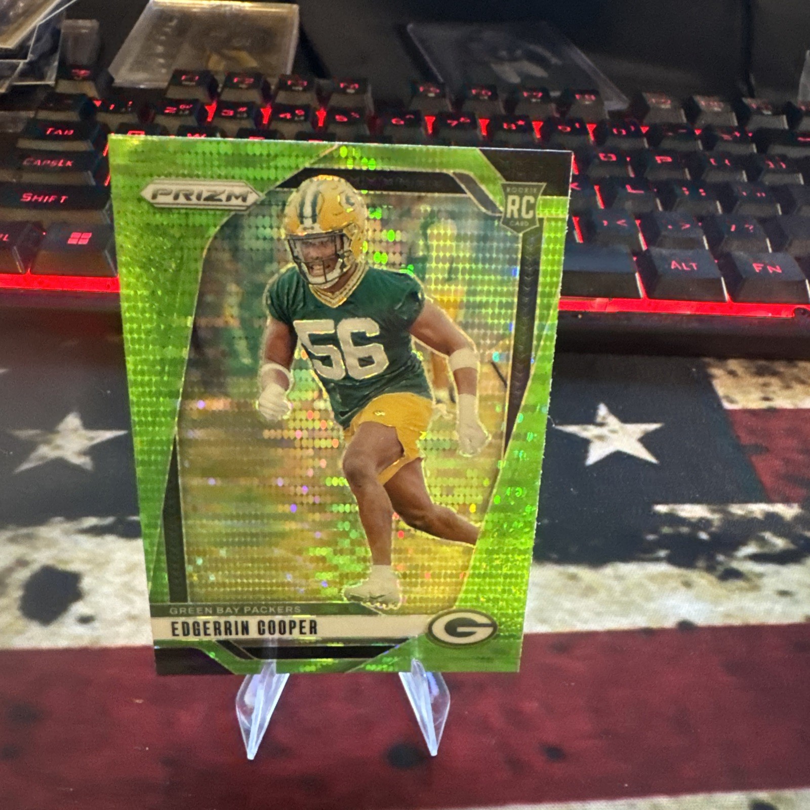 2024 Panini Prizm - Rookies Edgerrin Cooper #331 Neon Green Pulsar Prizm (RC)