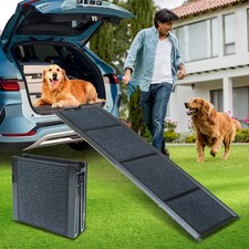 63  Foldable Aluminum Dog Ramp for Cars/SUV/Trucks   Non-Slip Surface, 250 lb...