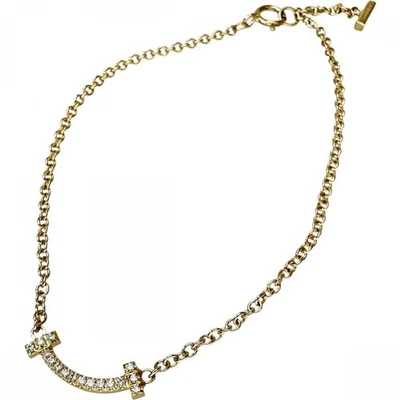 TIFFANY&Co. T Smile Mini Diamant Armband K18YG Gelbgold 1,6g 14,5cm Damen - Bild 1 von 4
