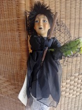 Pendle Witch Black Hair Purple Bridle 40cm Tall New with Out Tags. Free