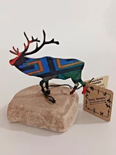 Steel Images Hand Painted Elk On Stone Has Original Tags EUC