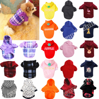 Puppy Pet Dog Clothes Hoodie Winter Basic Sweatshirt Shirt Cat Coat Jacket S-  
