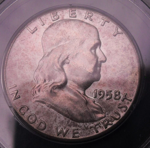 1958  Half Dollar , PCGS MS 65 ,old rattler , nice silver coin    #1422, # 40-20