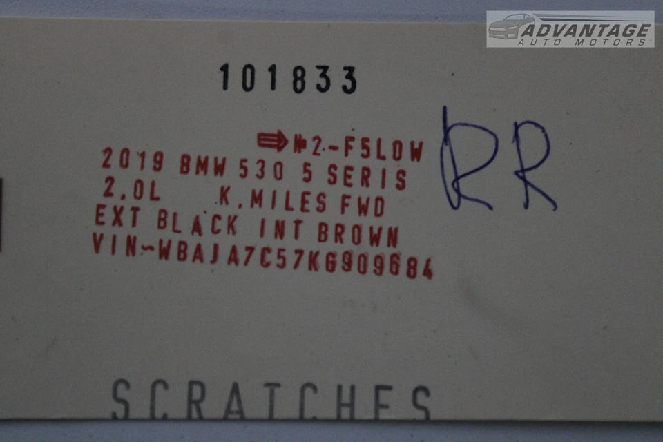 2017-2020 BMW 530I G30 REAR RIGHT SIDE DOOR WINDOW GLASS 43R-000191 OEM - Image 4 of 4