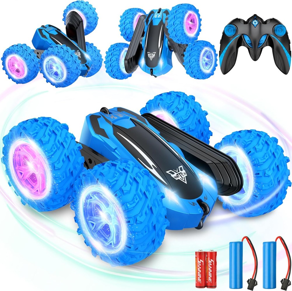 KKONES Remote Control car,2.4GHz Electric Race Stunt Car,Double Sided 360°