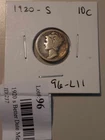 1920-S Mercury Dime 10c San Francisco Mint 90% Silver (#96-L11) Winged Cap