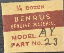 Pack of 3 NOS NEW Genuine Benrus Watch Cal. AY - Setting Lever - Part# 23