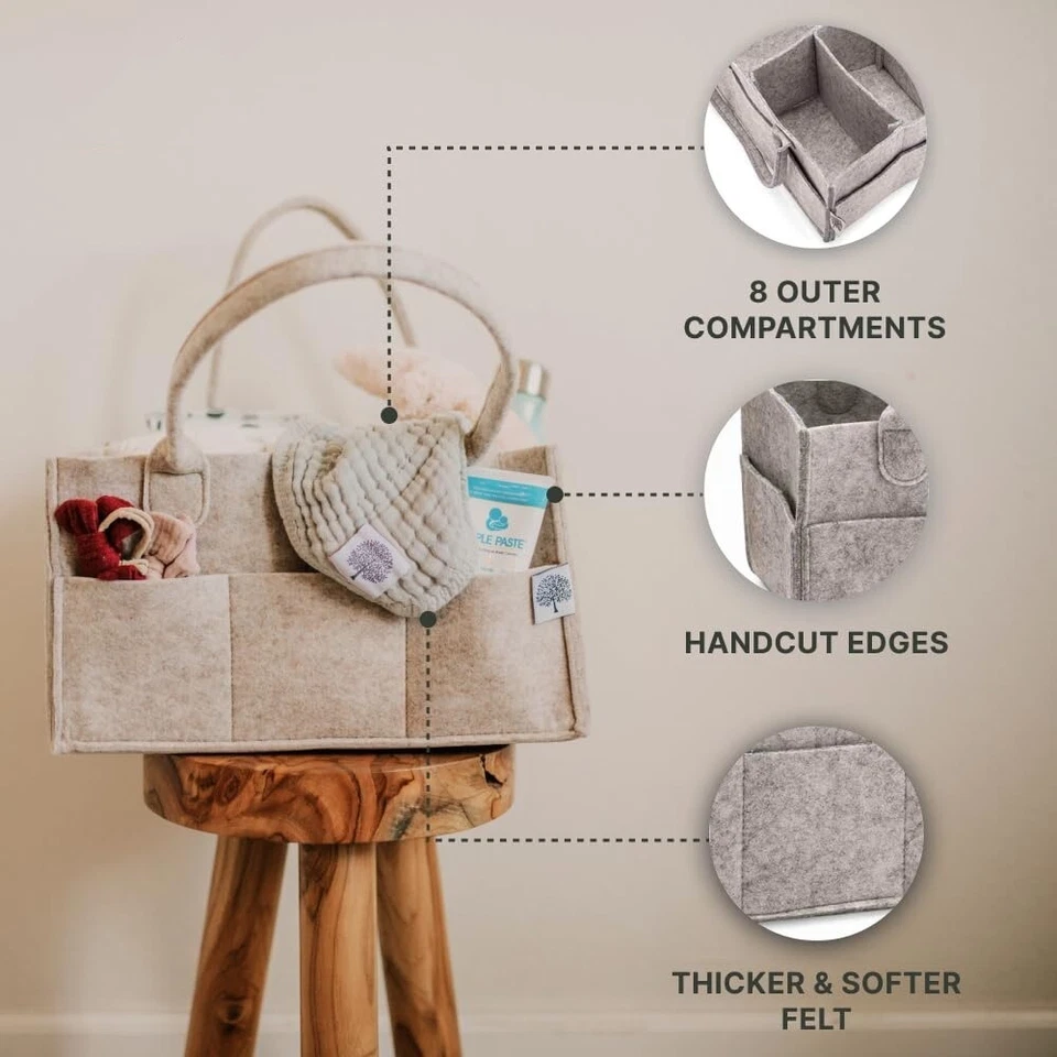 Organizador de pañales para pañales y toallitas húmedas para bebés - Blanco NEW - Image 3 of 4