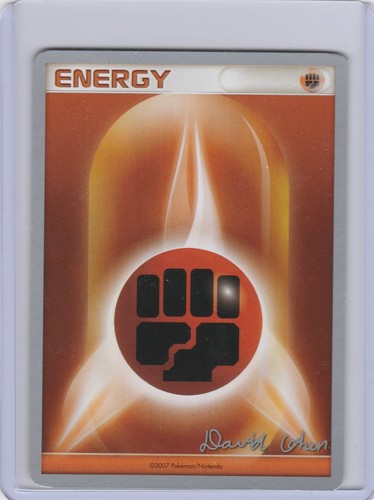 2009 Pokemon World Champions Fire Energy Diamond Pearl Stamped David Cohen LP - Picture 1 of 2