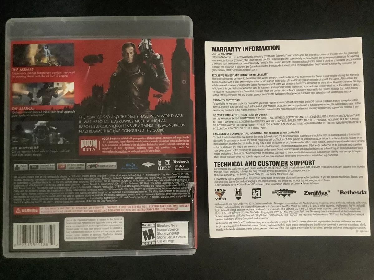 Wolfenstein: The New Order PlayStation 3