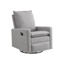 Oxford Baby Uptown Upholstered Swivel Glider  Recliner Nursery Chair, Gray