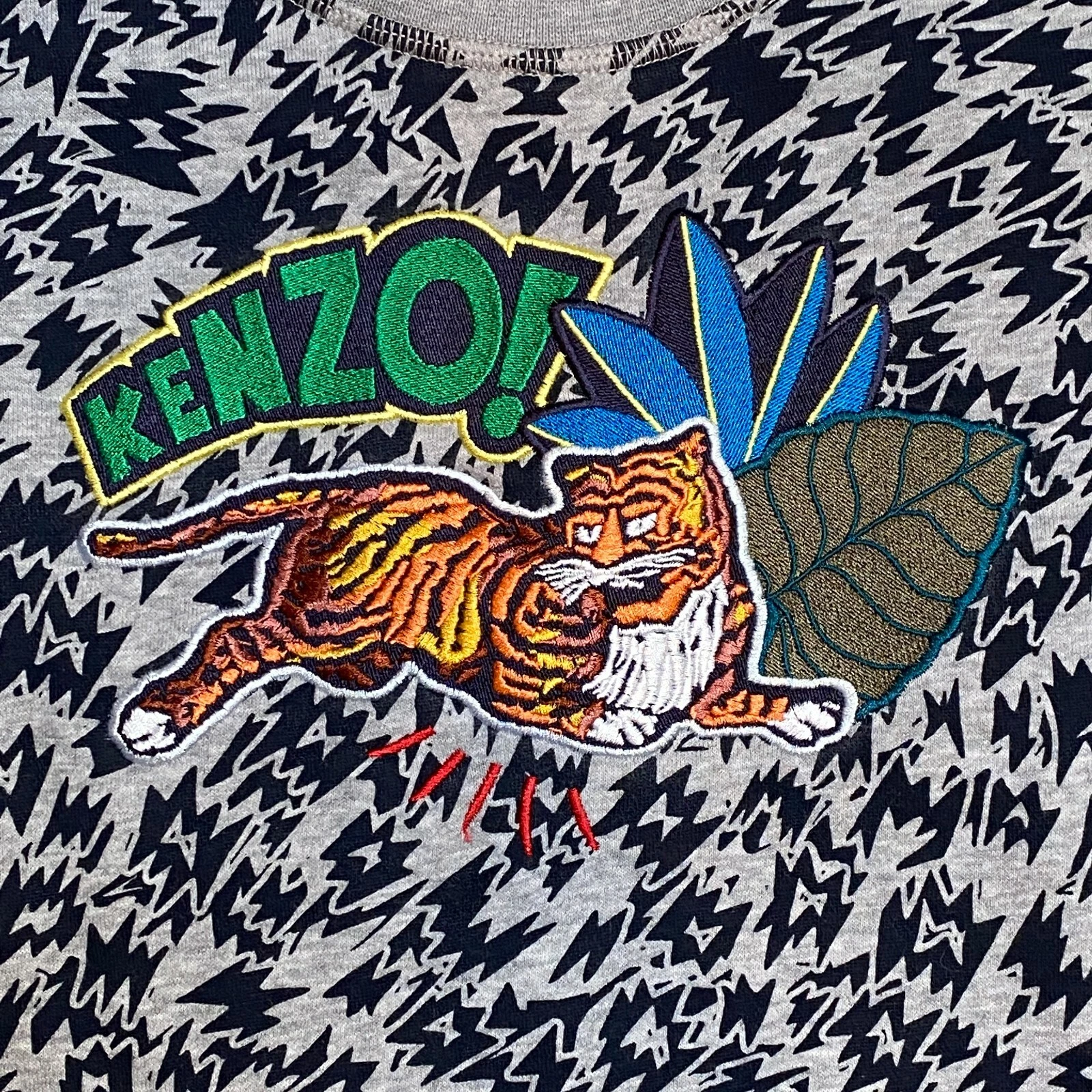 Maglione Felpa Kenzo Kids Tiger Nero Grigio Ragazzo Us intime Ottimeioni Condiz Tag 12 c 8nni