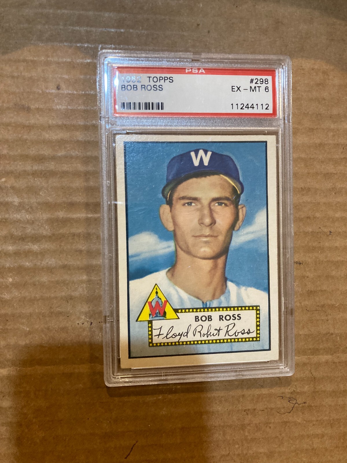 1952 Topps BASEBALL CARD  #298  BOB ROSS PSA 6 EX-MT SHORT PRINT