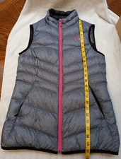 Puma Womens Down Vest Size Small Gray with Pink EUC