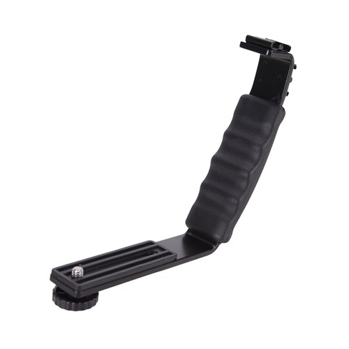 Flash Camera Grip L Bracket Holder With 2 Standard Side Hot Shoe Mount ...