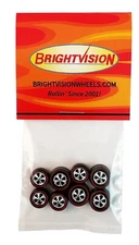 8 Brightvision Redline Wheels – 4 Small & 4 Medium Deep Dish Dull Chrome Style