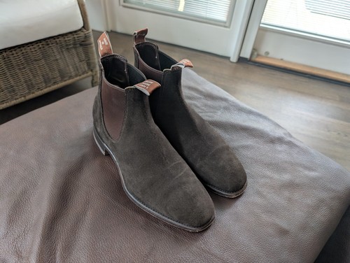 RM Williams Chelsea Boots Side Gore Suede Brown Size11 US12