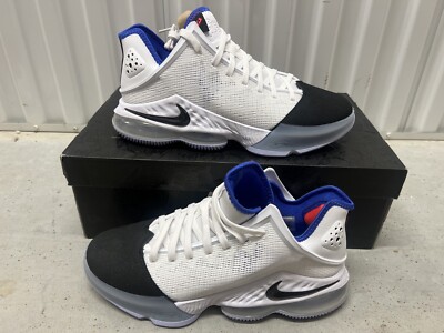 Nike LeBron XIX 19 Low Black Toe White Sneakers Shoes DH1270-100 Men's 10