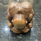 Large Hand Carved Wood Weeping Buddha Wood Sculpture Yogi Man — photo 1