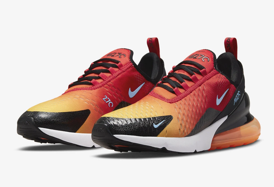 Nike Air Max 270 Sunset University Red Gold Black Orange DQ7625-600  Men's Sizes