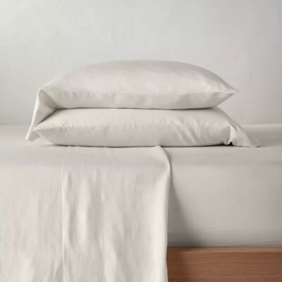 King 100% Washed Hemp Solid Sheet Set Natural - Casaluna