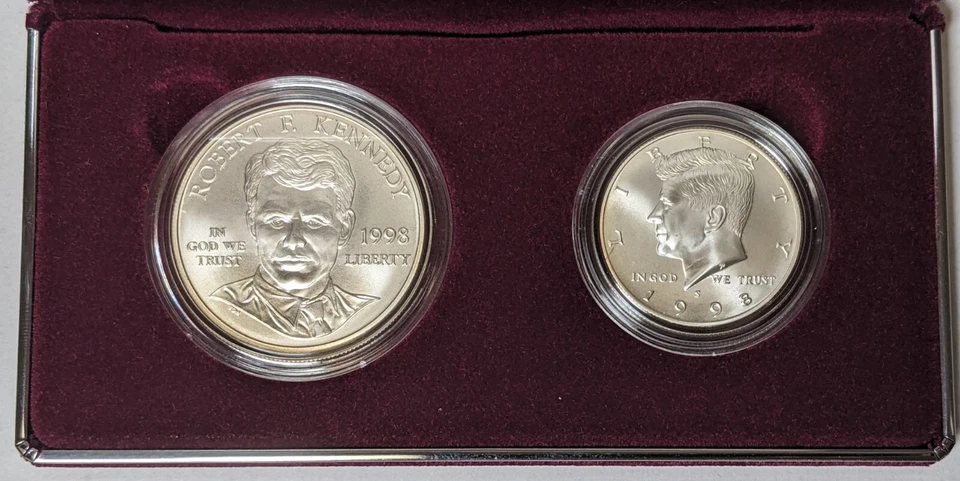 1998 S JFK and RFK Collector 2 Piece Silver Set - Image 3 of 4
