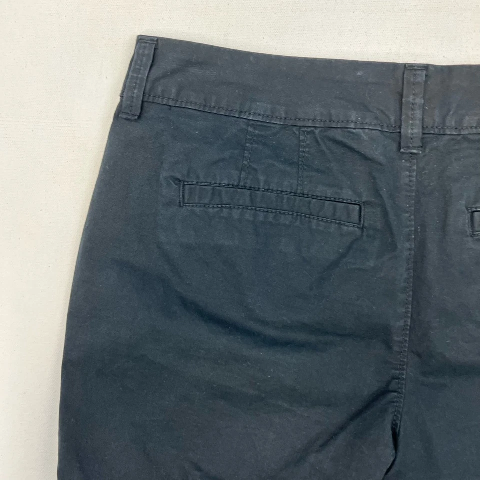 Old Navy Womens Chino Shorts Black Pocket Solid India Zip Cotton Blend Petites 4 - Image 3 of 4