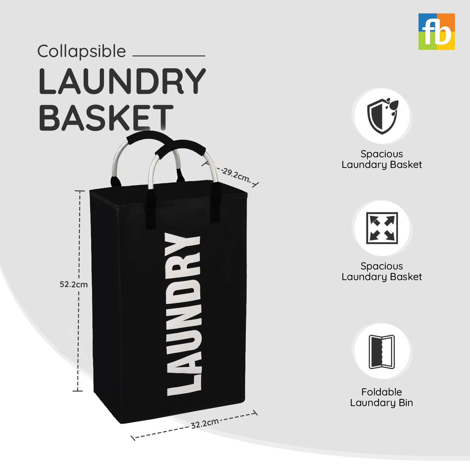 Laundry Basket Foldable Large Collapsible Hamper Dirty Clothes Bin