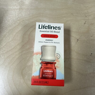 Lifelines Essential Oil Blend ENERGY Spice Rush .25 oz New