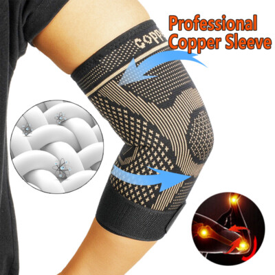 Copper Elbow Brace Compression Support Sleeve Arthritis Tendon Pain Relief Wrap