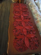 VINTAGE FALL AUTUMN * 3-D * HANDMADE * COTTON * TABLE RUNNER TOPPER * 44" x 14"