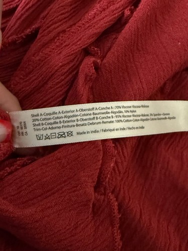 Free People Red Adella Slip Dress Spaghetti Straps Spring Summer Size Small - Picture 9 of 14