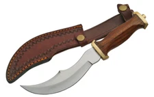 Rite Edge Pirate Fixed Knife 6" Steel Curved Dagger Blade Brown Wood Handle