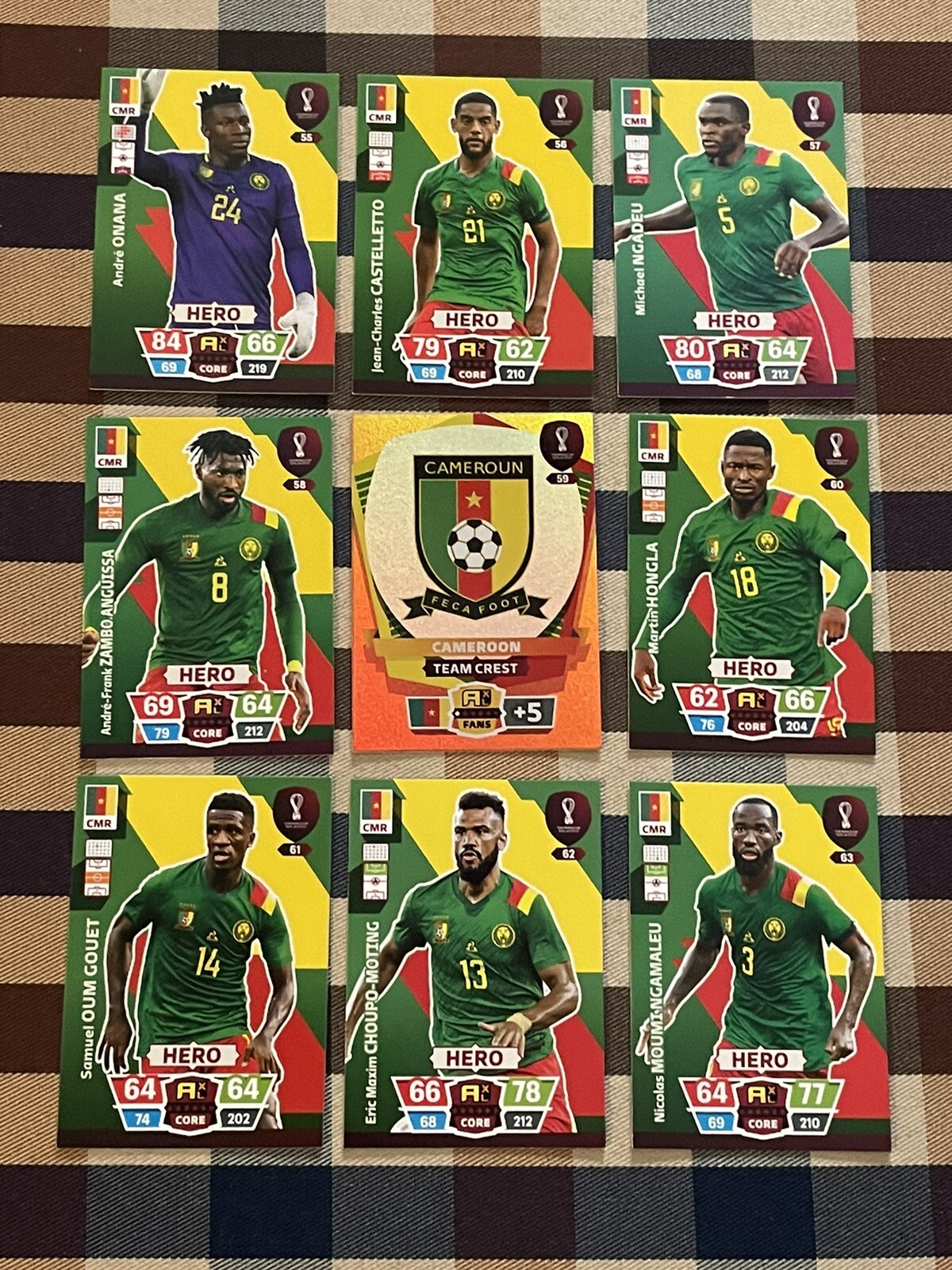PANINI ADRENALYN XL WORLD CUP QATAR 2022 FULL TEAM SET OF ALL 9