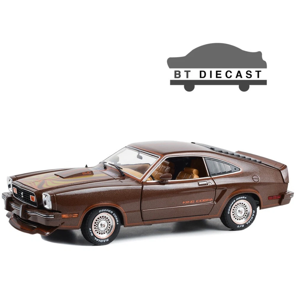 Greenlight Ford Mustang II King Cobra de 1978, escala 1/18, modelo de metal (die-cast), color marrón oscuro, referencia 13669.