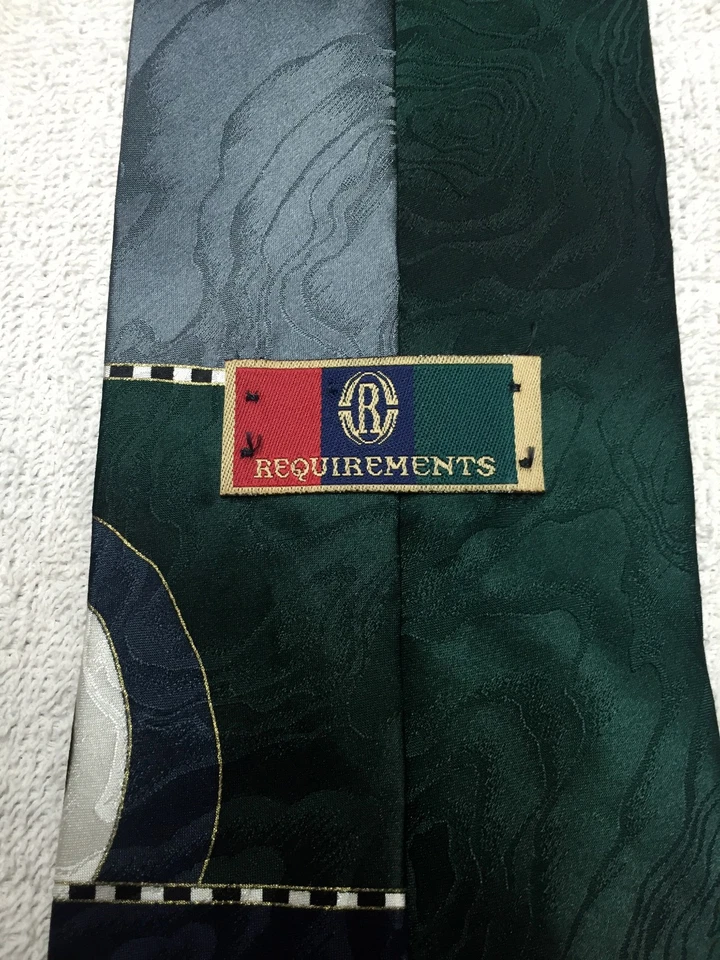 EQUIREMENTS 男式领带蓝色绿色灰色 4 X 58 — 第 4/4 张图片