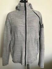 Adidas Women's Gray Full Zip Hooded Active Jacket Size M Medium