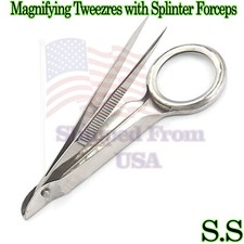 Magnifying Tweezres with Splinter Forceps First Aid
