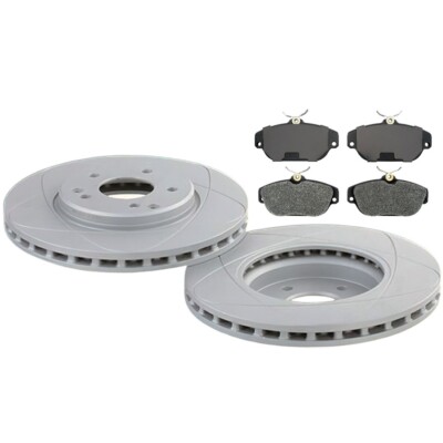 Premium Front Slotted Brake Rotors & Pads Fits Volvo 960, S90, V90; 280mm