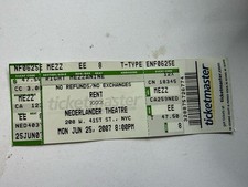 RENT Broadway Ticket Stub 2007 Nederlander Theatre NYC Original Ticketmaster