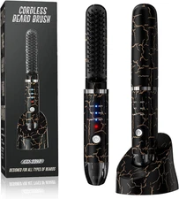 Beard Straightener for Men, Cordless Heated Beard Brush, Portable Beard Hot Comb